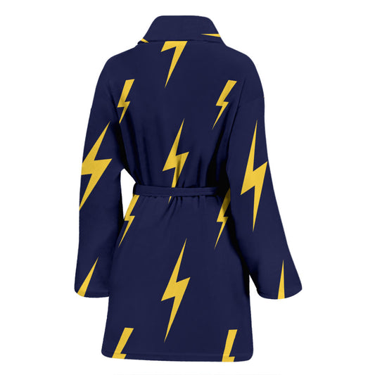Lightning Thunder Pattern Print Design 03 Women Bathrobe