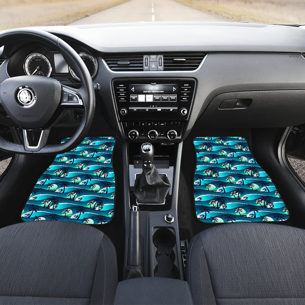 Beach Wave Design Print Car Floor Mats Front Back