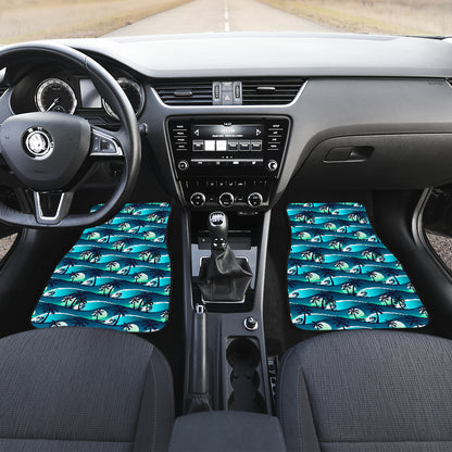 Beach Wave Design Print Car Floor Mats Front Back