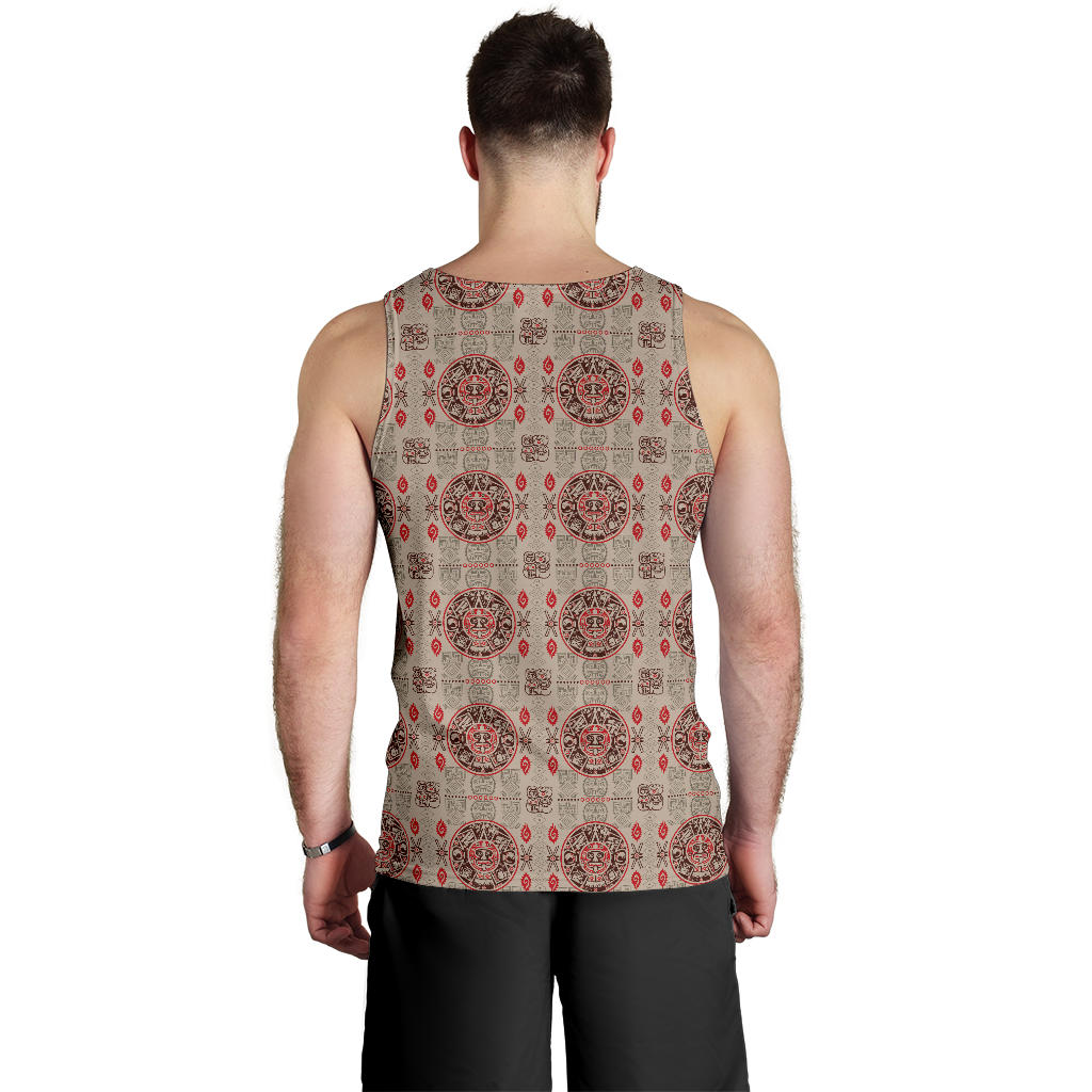 Calendar Aztec Print Pattern Men Tank Top