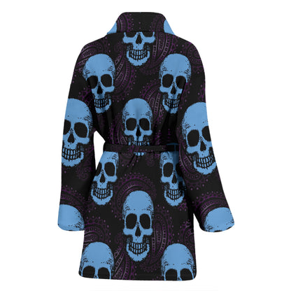 Skull Print Design LKS3012 Women Bathrobe