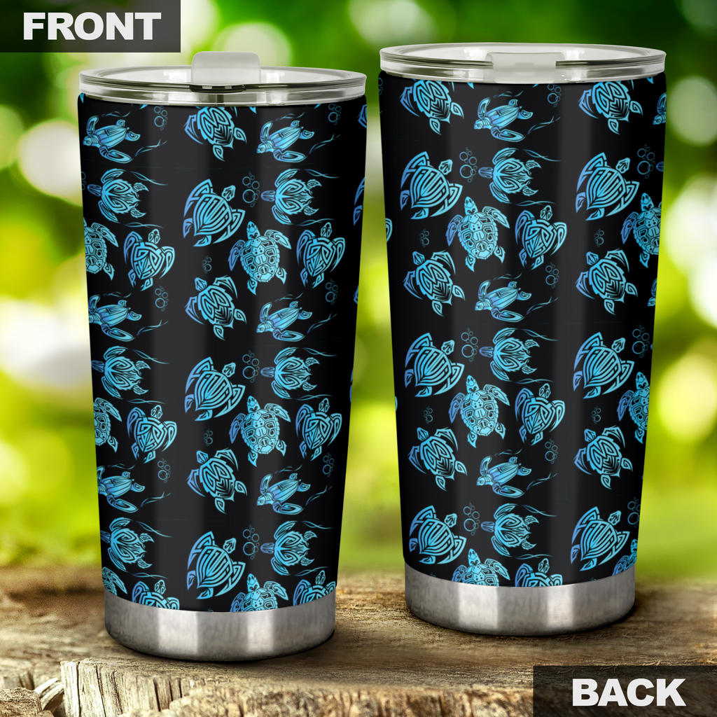 Tribal Turtle Polynesian Themed Design Tumbler