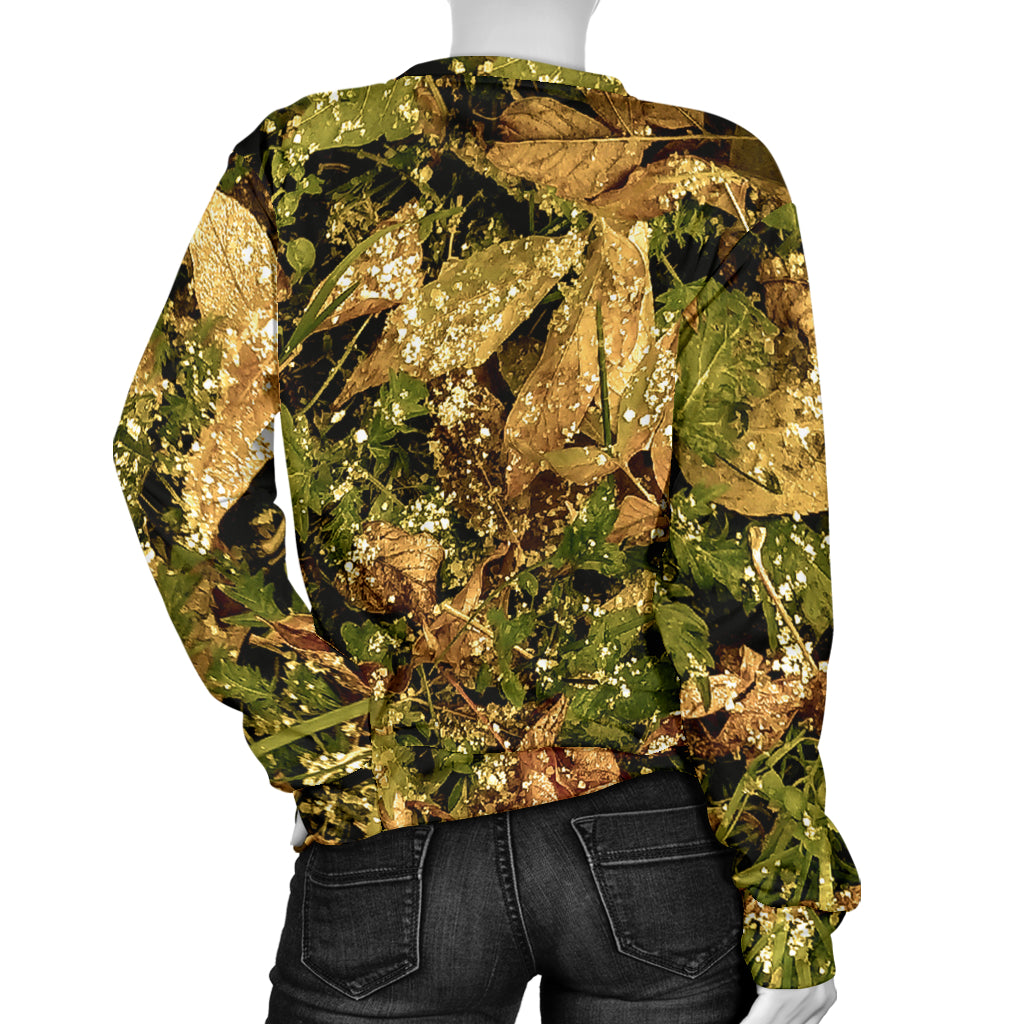 Camo Realistic Tree Forest Texture Print Women Long Sleeve Sweatshirt