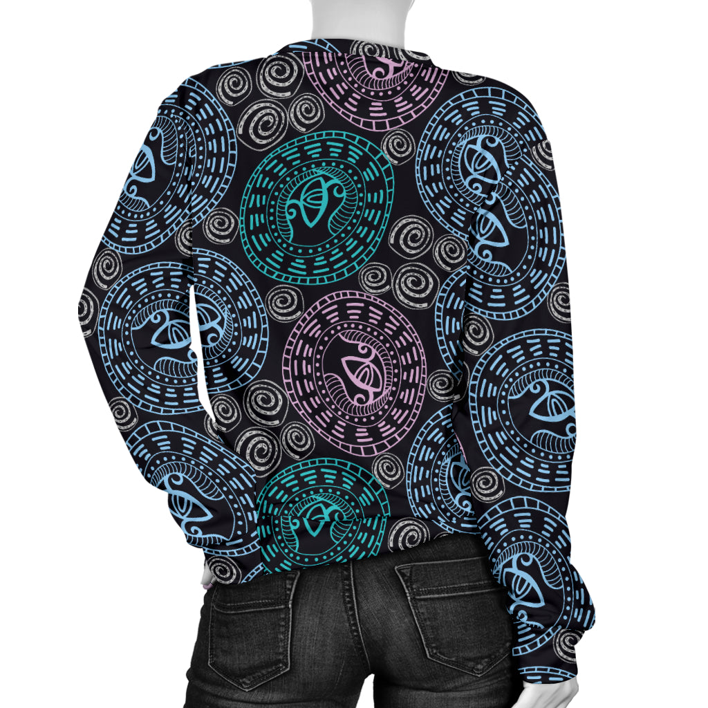 Eye of Horus Ethnic Pattern Women Long Sleeve Sweatshirt
