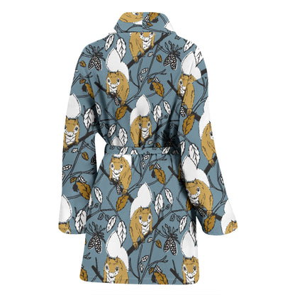Squirrel Print Design LKS305 Women Bathrobe