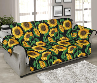 Sunflower Realistic Print Pattern Sofa Cover Protector