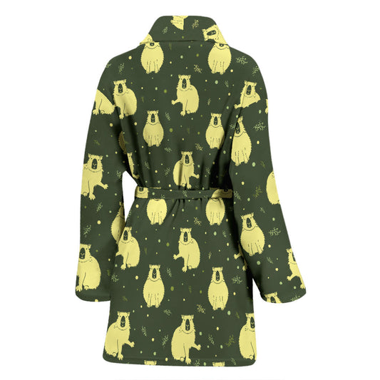 Capybara Pattern Print Design 03 Women Bathrobe