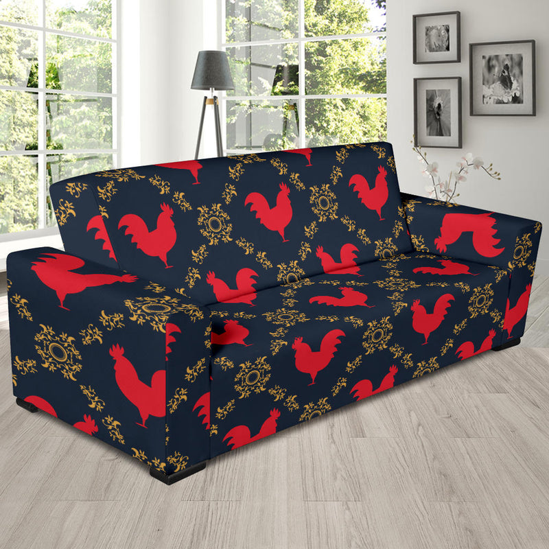 Rooster Pattern Print Design A02 Sofa Slipcover