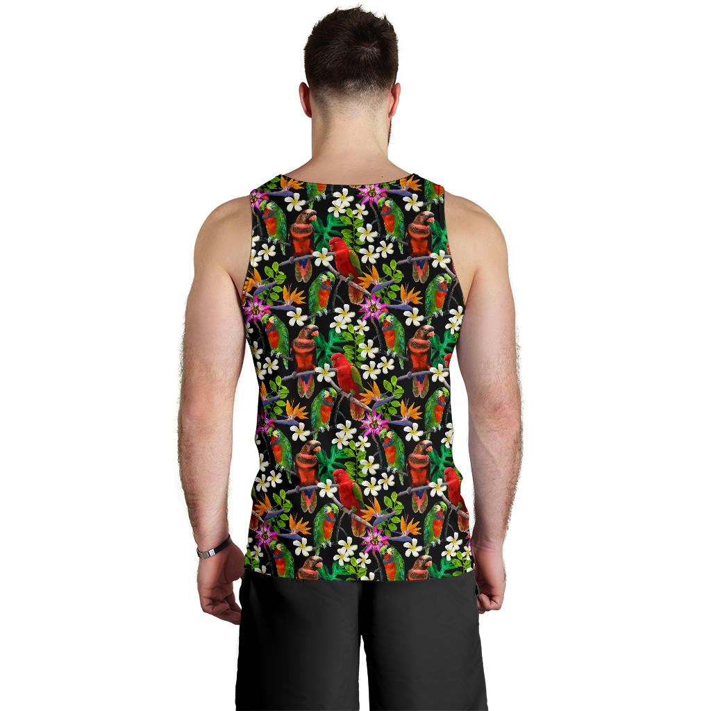 Parrot Design Print Men Tank Top