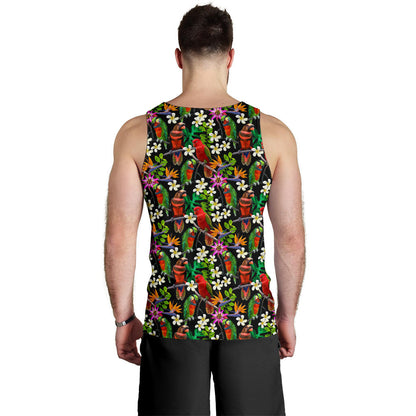 Parrot Design Print Men Tank Top