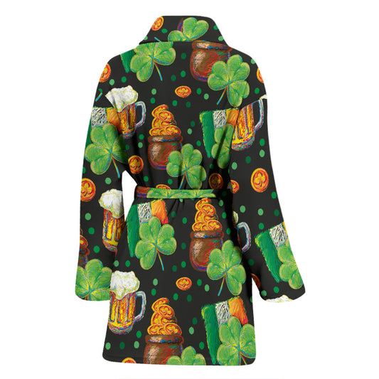 St Patricks Day Print Design LKS303 Women Bathrobe