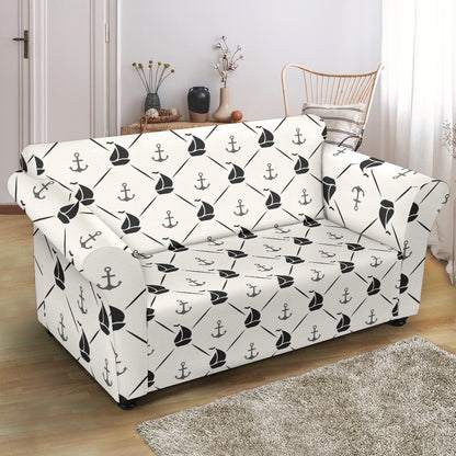 Sailboat Print Design LKS302 Loveseat Couch Slipcover