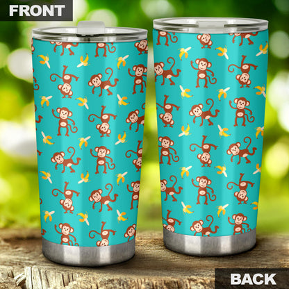 Monkey Banana Design Themed Print Tumbler