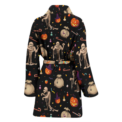 Mummy Halloween Print Design LKS303 Women Bathrobe