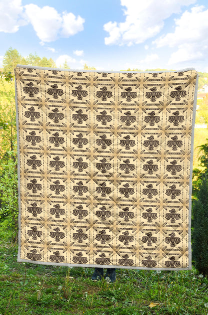 Native American Themed Design Print Quilt Bedspread