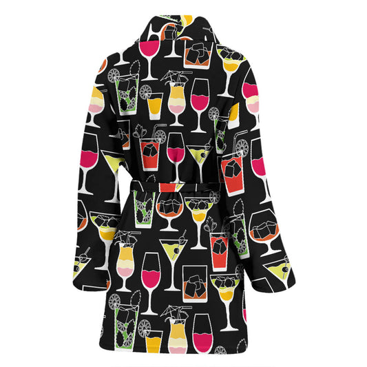 Cocktail Pattern Print Design 01 Women Bathrobe
