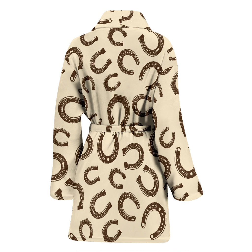 Horseshoe Print Design LKS302 Women Bathrobe