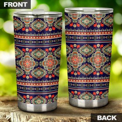 Ethnic Geometric Print Pattern Tumbler