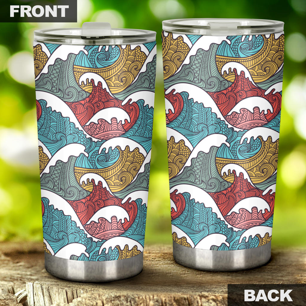 Tribal Wave Pattern Print Tumbler