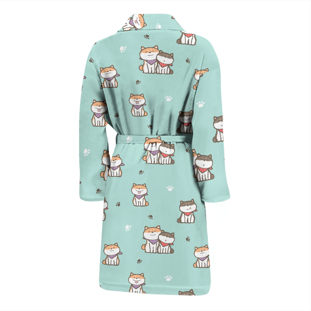 Shiba Inu Print Design LKS302 Men Bathrobe