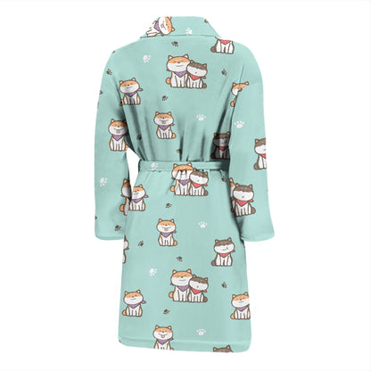 Shiba Inu Print Design LKS302 Men Bathrobe