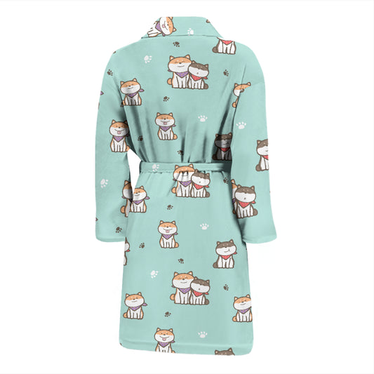 Shiba Inu Print Design LKS302 Men Bathrobe