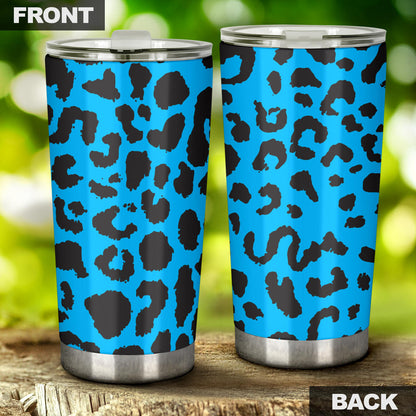 Cheetah Blue Print Pattern Tumbler