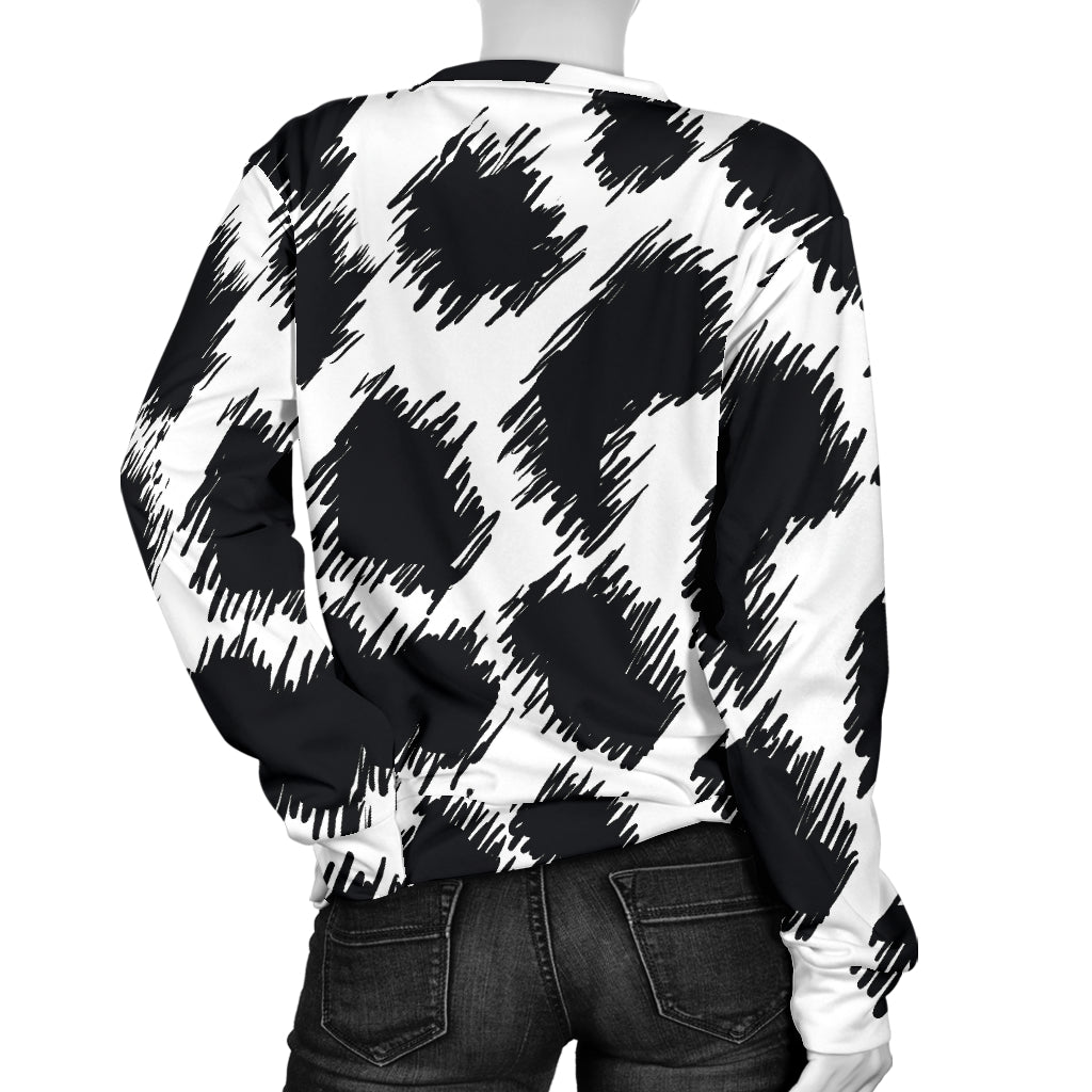 Cheetah Black Print Pattern Women Long Sleeve Sweatshirt