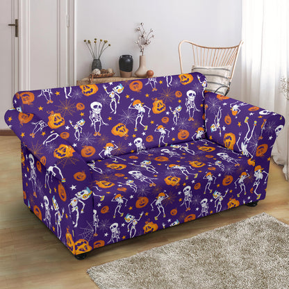 Skeleton Halloween Dance Print Design LKS304 Loveseat Couch Slipcover