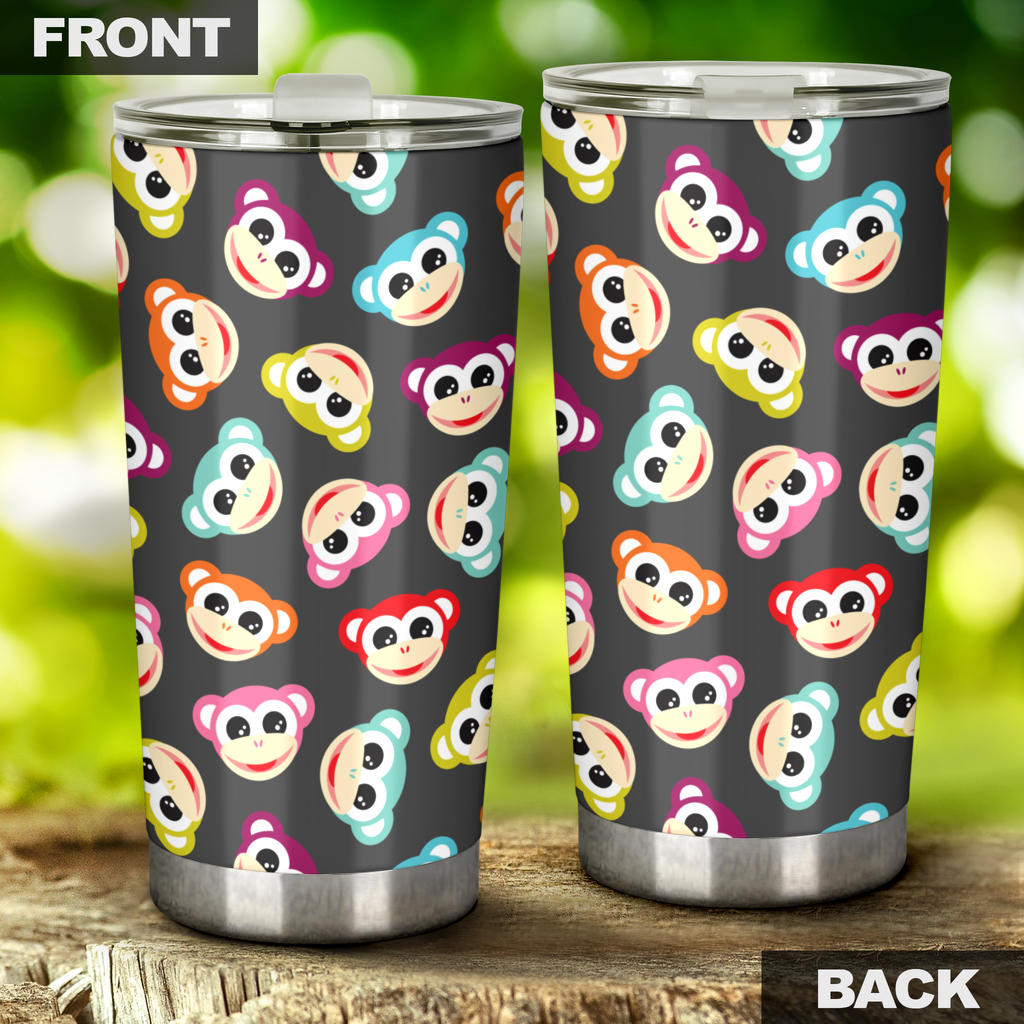 Monkey Head Design Themed Print Tumbler