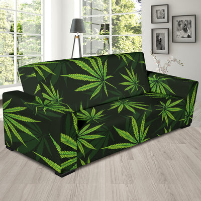 Pot Leaf Pattern Print Design A03 Sofa Slipcover