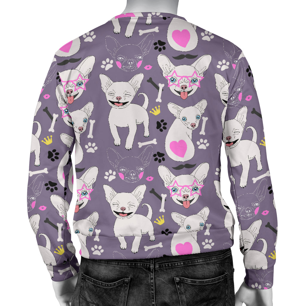 Chihuahua Happy Pattern Men Long Sleeve Sweatshirt