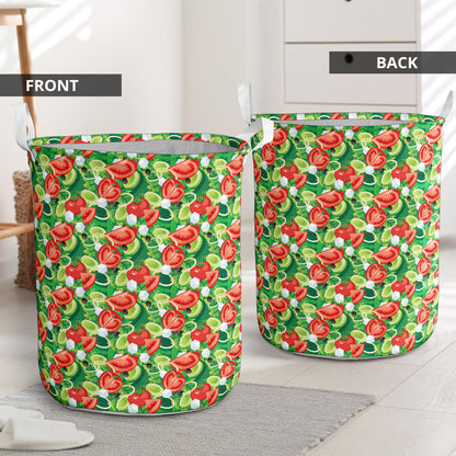 Vegan Salad Themed Design Print Laundry Basket