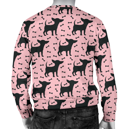 Chihuahua Pink Print Pattern Men Long Sleeve Sweatshirt