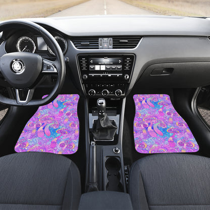 Psychedelic Trippy Mushroom Print Car Floor Mats Front Back