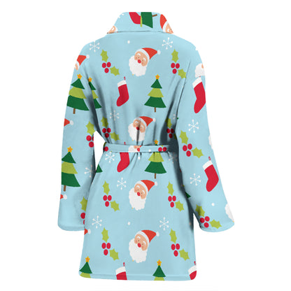 Santa Themed Print Design LKS301 Women Bathrobe