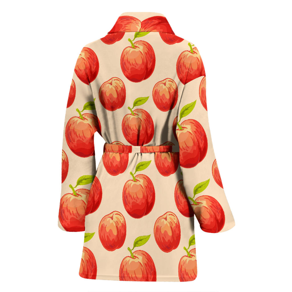 Peach Pattern Print Design A03 Women Bathrobe