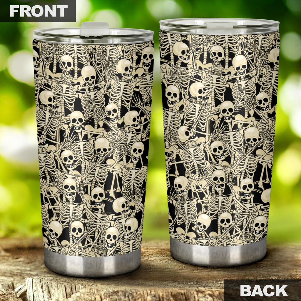 Skeleton Design Print Tumbler