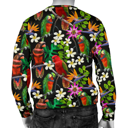 Parrot Design Print Men Long Sleeve Sweatshirt