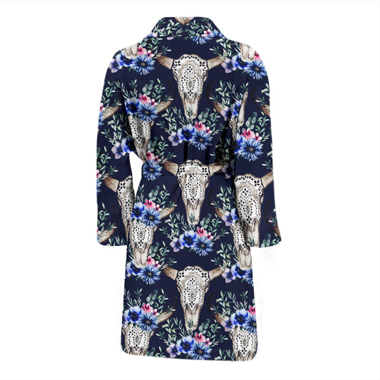Buffalo Head Print Design LKS402 Men Bathrobe