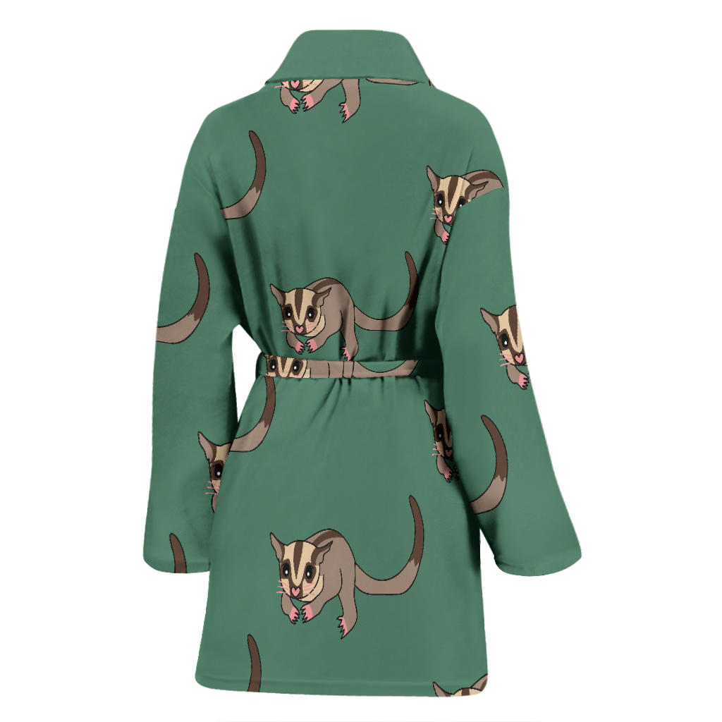 Sugar Glider Pattern Print Design 01 Women Bathrobe