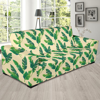 Banana Leaf Pattern Print Design 01 Sofa Slipcover