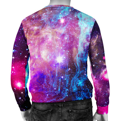 Galaxy Night Purple Space Print  Men Long Sleeve Sweatshirt