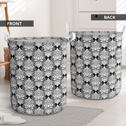 Lotus Mandala Print Pattern Laundry Basket