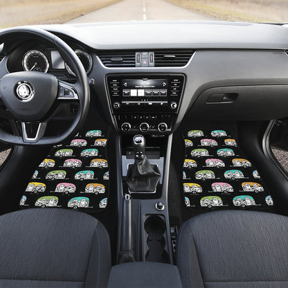 Camper Pattern Camping Themed No 2 Print Car Floor Mats Front Back
