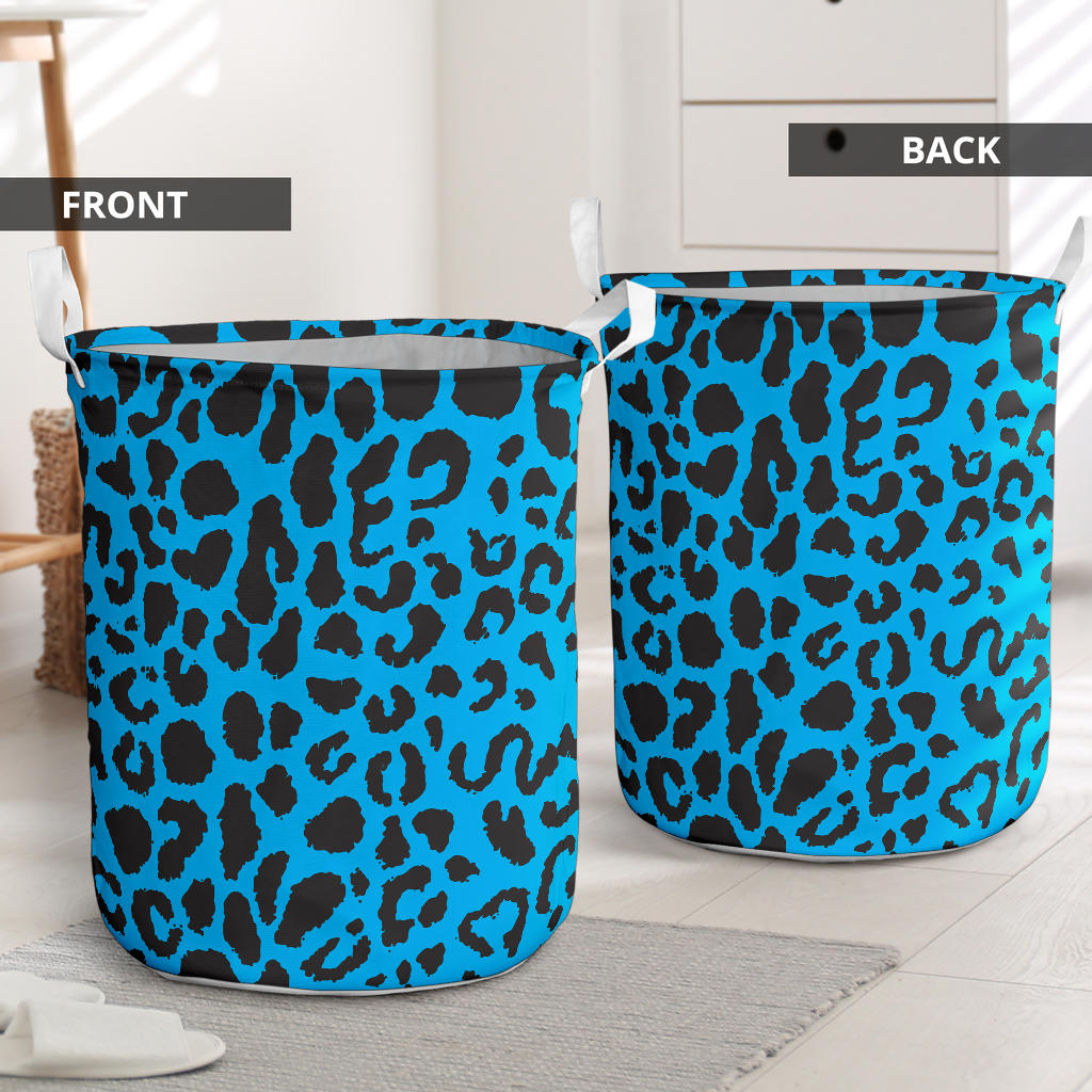 Cheetah Blue Print Pattern Laundry Basket