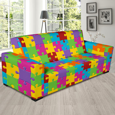 Autism Awareness Pattern Print Design 02 Sofa Slipcover