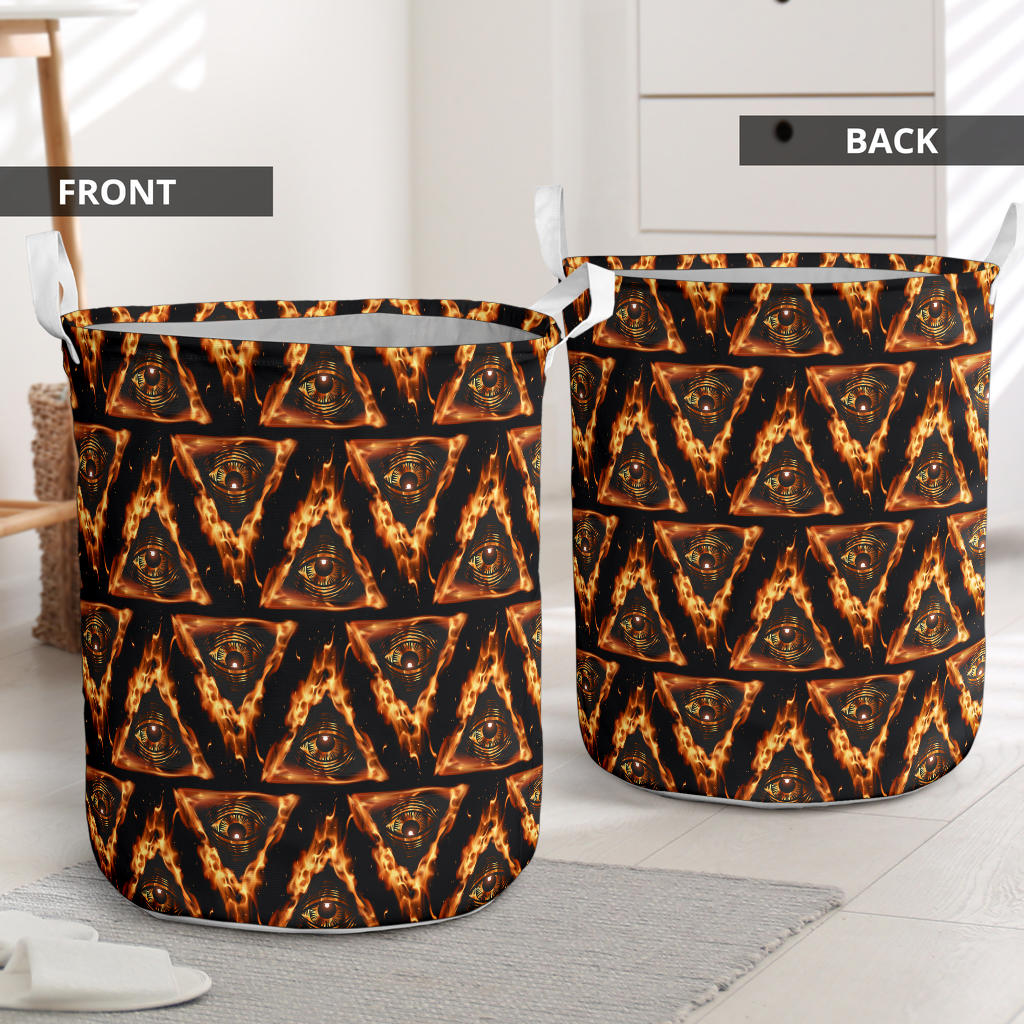 Eye of Horus in Flame Print Laundry Basket