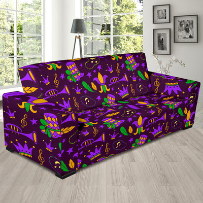 Mardi Gras Pattern Print Design 08 Sofa Slipcover