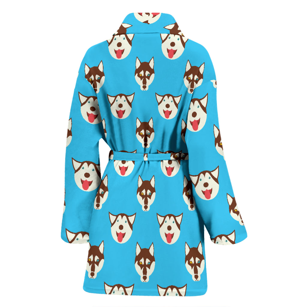 Siberian Huskies Print Design LKS306 Women Bathrobe